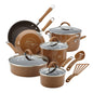 Rachael Ray - 16802 Rachael Ray Cucina Nonstick Cookware Pots and Pans Set, 12 Piece, Sea Salt Gray