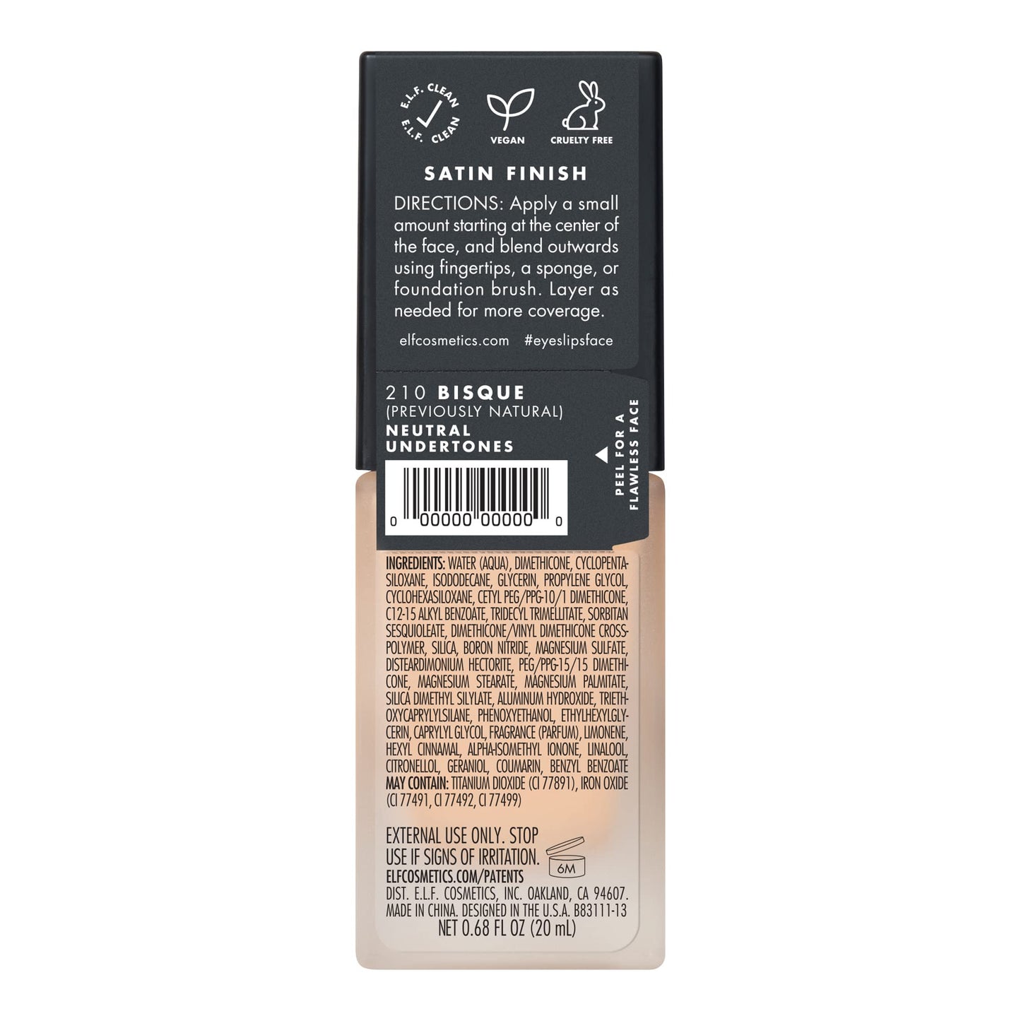 e.l.f. Flawless Finish Foundation, Improves Uneven Skin Tone, Lightweight, Medium Coverage & Semi-Matte, Vegan & Cruelty-Free, Beige 0.67 Fl Oz