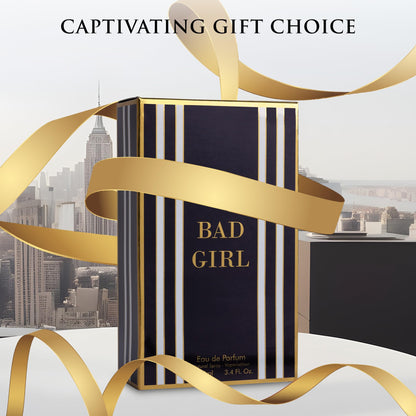 Bad Girl Eau De Parfum for Women - Top Notes of Bergamot & Lemon Blend with Almond & Coffee - Middle Notes of Vanilla, Cinnamon & Cacao - Perfume Suitable For Day & Night - Elegant 100ml Bottle