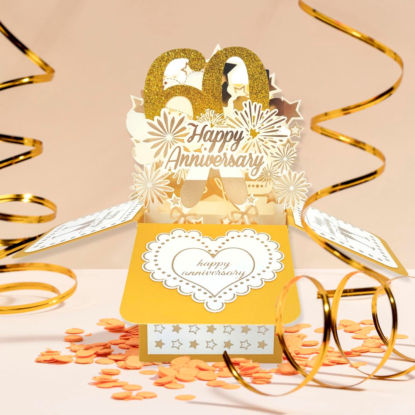 YiKaLus Happy 30th Wedding Anniversary Pop Up Card for Her Him,Great 3D 30 Years Together Gift for Husband Wife,Best Thirty Years Married Gift Idea for Him Her,Happy 30 Anniversary Card for Parents