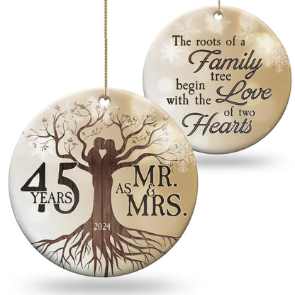 30th 2024 Wedding Anniversary Ornament - Christmas Ceramic Ornament Gift Anniversary for Couple, Parents, Friend Her Him - 30th Wedding Anniversary Present Holiday Decoration Hanging Ornament