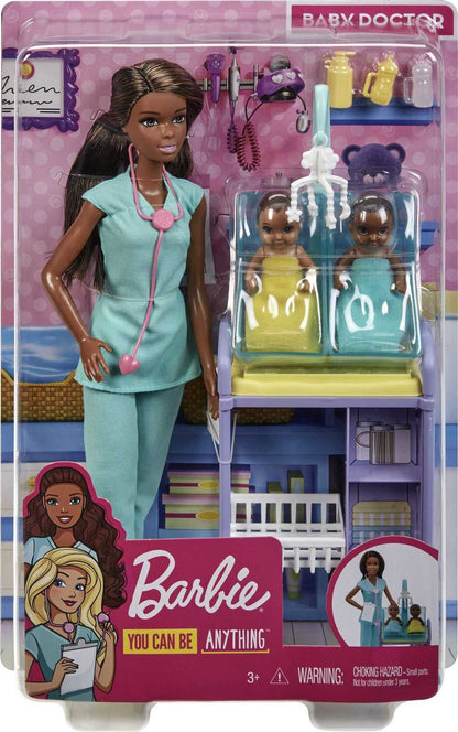 Barbie Careers Doll & Playset, Baby Doctor Theme with Blonde Fashion Doll, 2 Baby Dolls, Furniture & Accessories