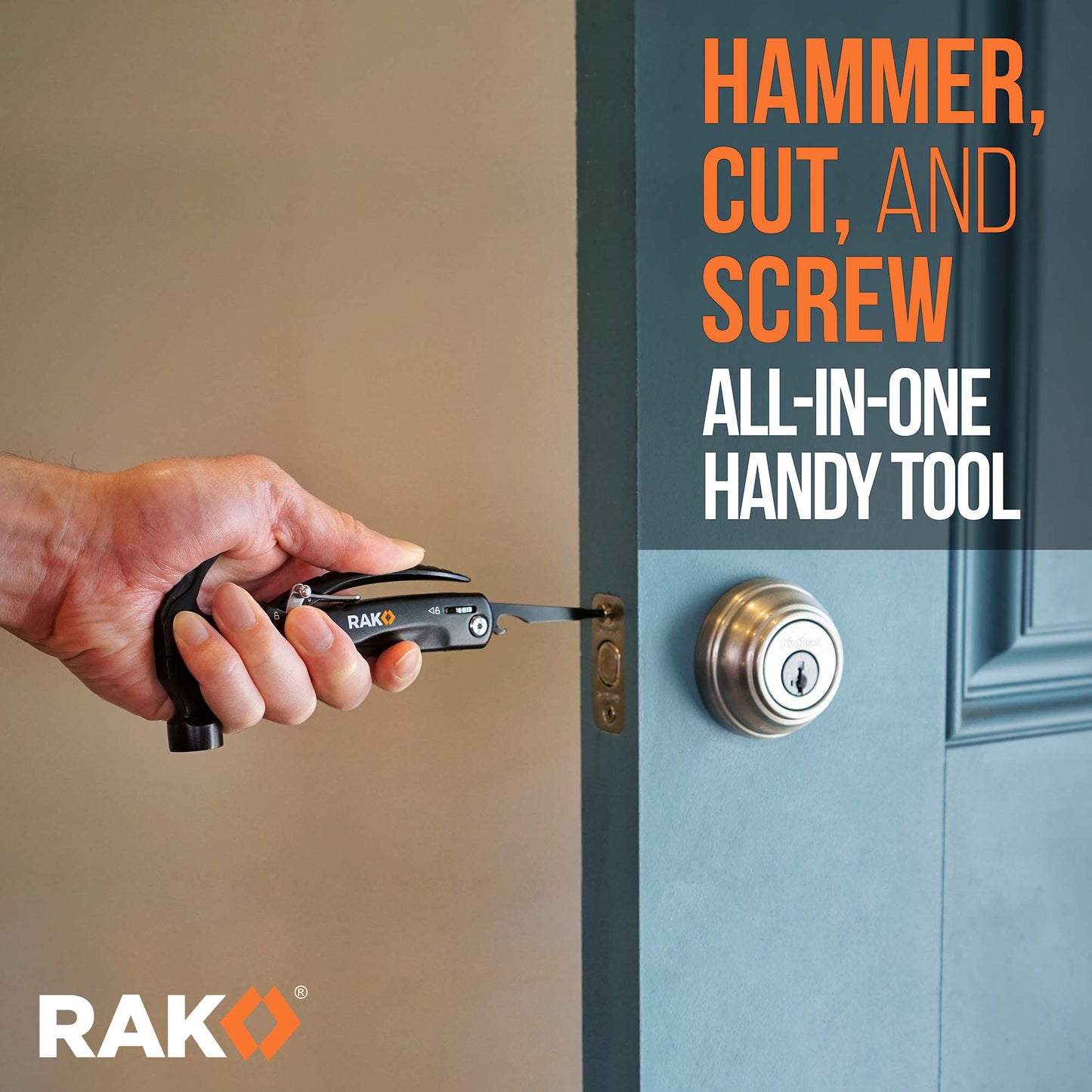 RAK Hammer Multitool BirthdayGifts for Men - Cool Unique Gifts For Men Who Have Everything - Compact DIY Survival Multi Tool - Backpacking & Camping Accessories - Gadget Gifts