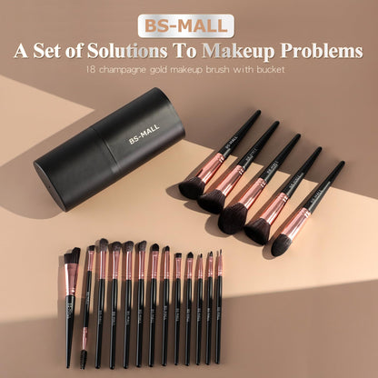 BS-MALL Makeup Brush Set 18 Pcs Premium Synthetic Foundation Powder Concealers Eye shadows Blush Makeup Brushes with black case