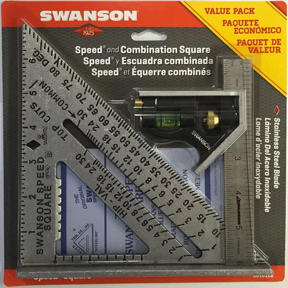 SWANSON Tool Co., Inc SW1201K Value Pack 7 inch Speed Square and Big 12 Speed Square (without layout bar) ships with Blue Book