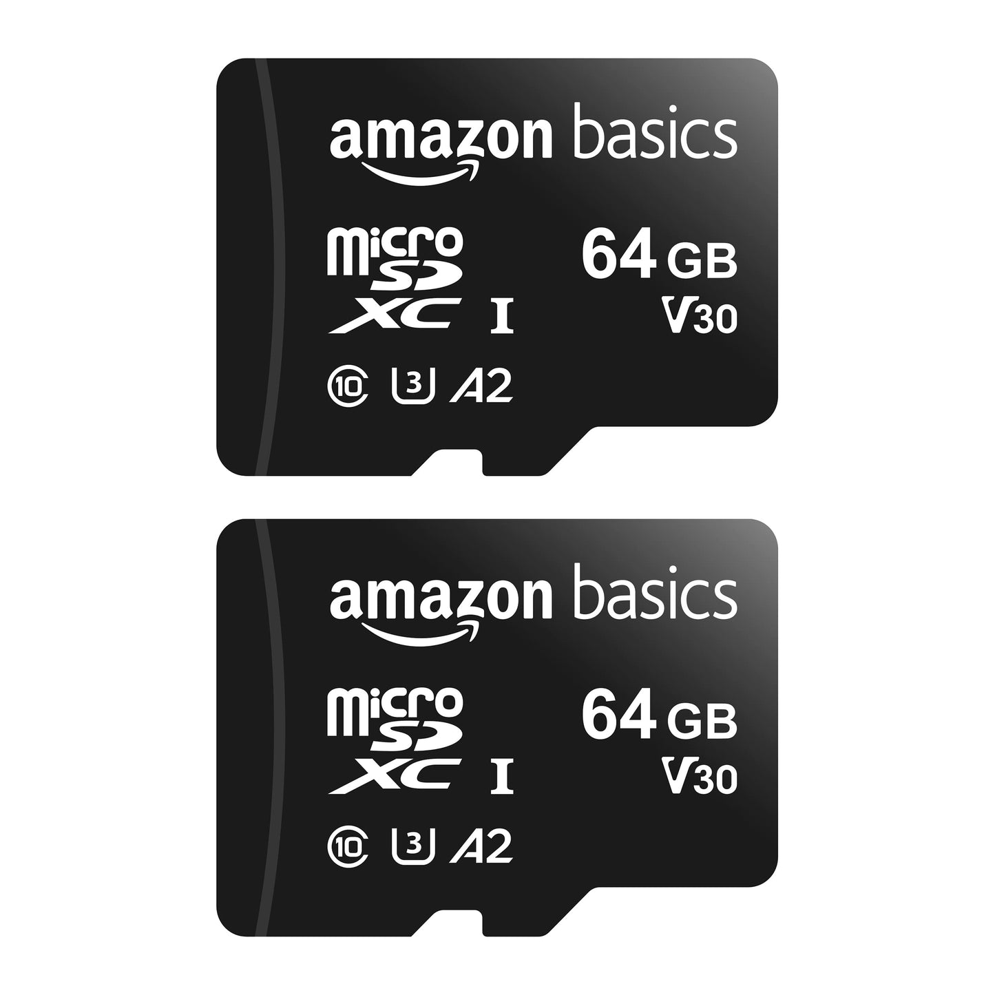 Amazon Basics Micro SDXC Memory Card with Full Size Adapter, A2, U3, Read Speed up to 100 MB/s, 128 GB, Black