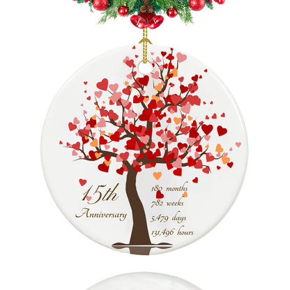 30th Anniversary Ornament, Gifts for 30th Wedding Anniversary, 30 Year Anniversary Valentines Gifts for Couples,Parents, 2.9" Ceramic 30 Year Anniversary Christmas Ornaments 2024