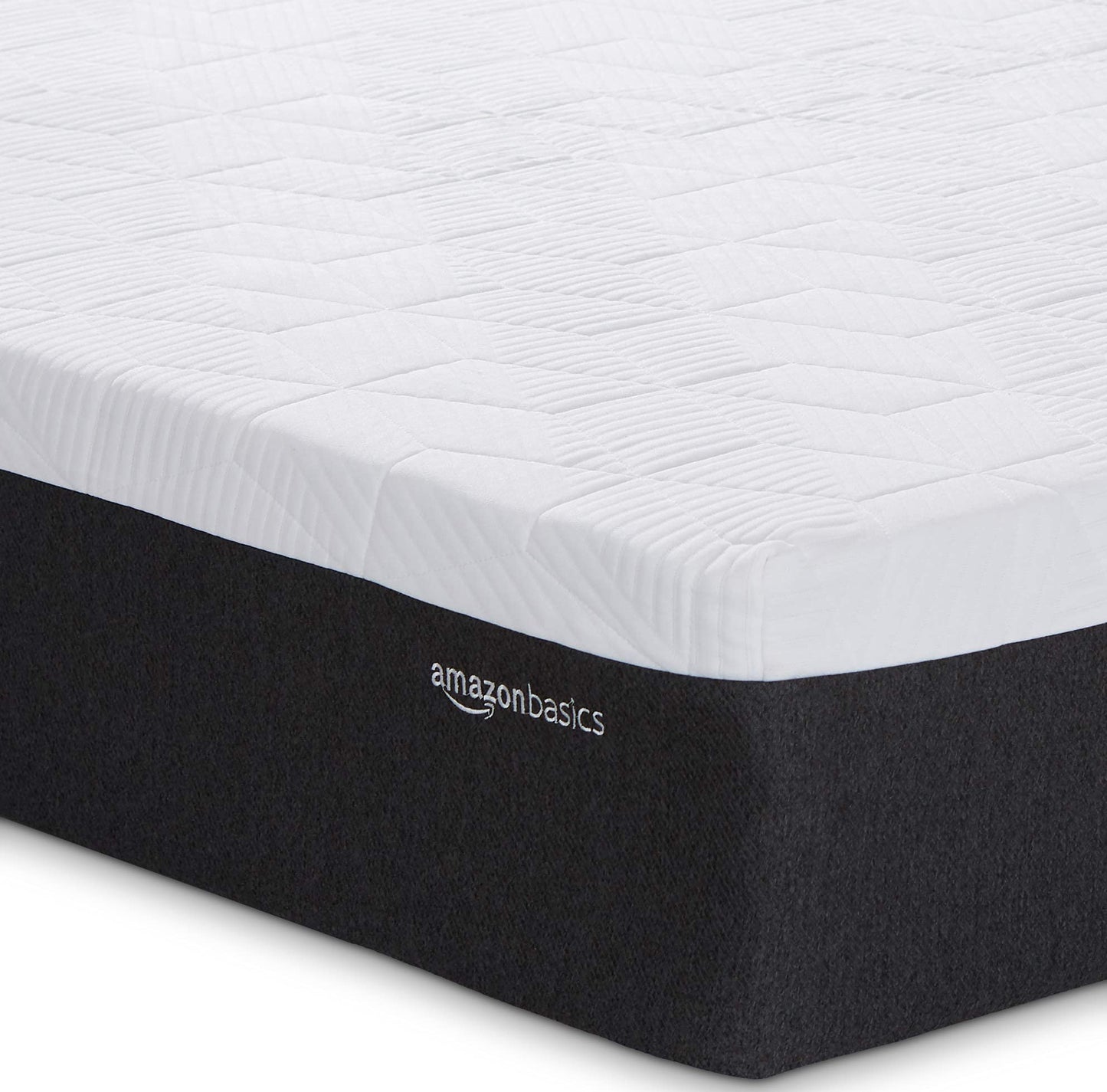 Amazon Basics Cooling Gel-Infused, Medium-Firm Memory Foam Mattress, CertiPUR-US Certified - Queen Size, 80 x 60 x 12 inches, White/Gray