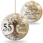 30th 2024 Wedding Anniversary Ornament - Christmas Ceramic Ornament Gift Anniversary for Couple, Parents, Friend Her Him - 30th Wedding Anniversary Present Holiday Decoration Hanging Ornament