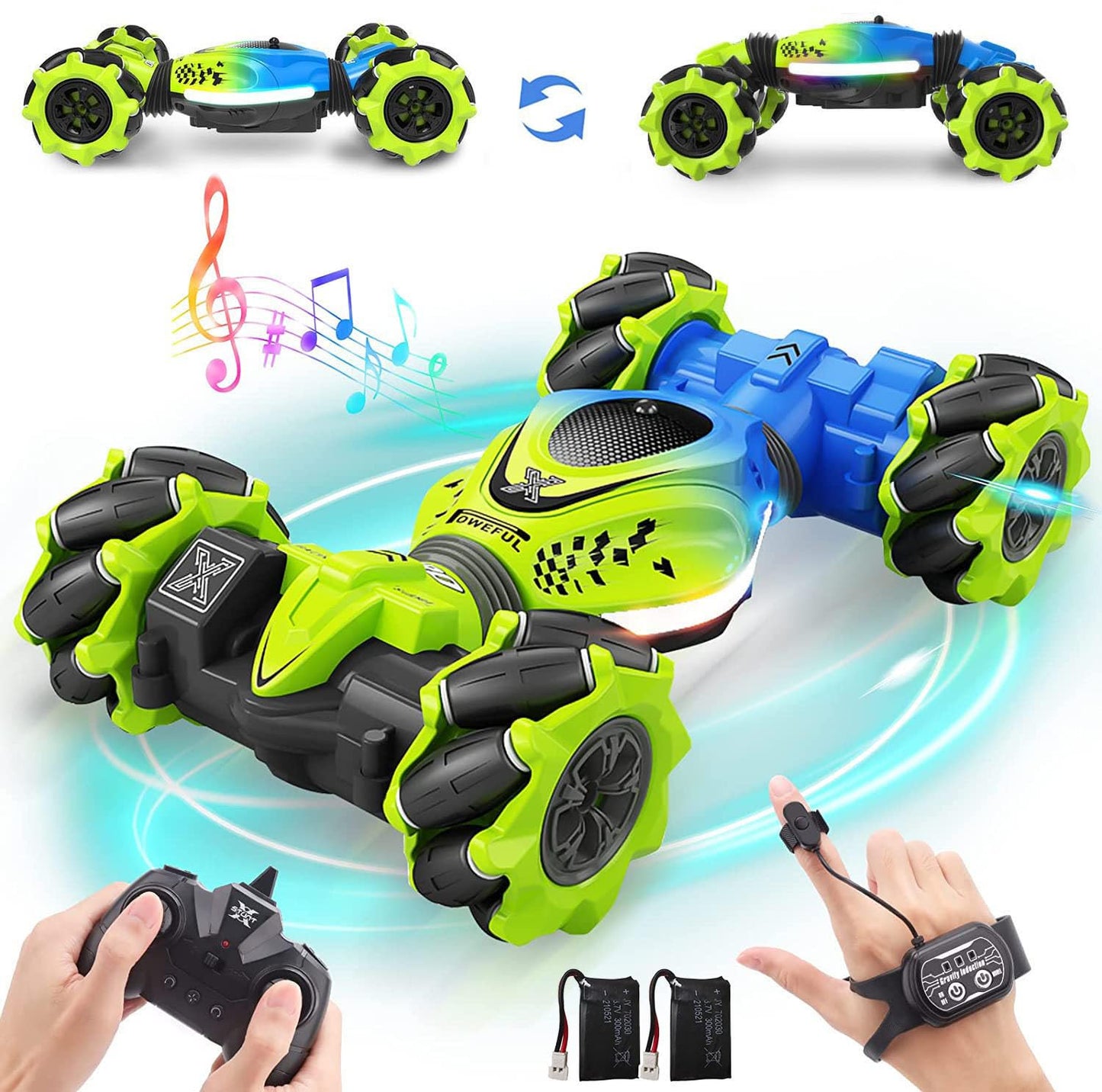 Dysaim Gesture RC Car Hand Controlled Stunt Car for 6-12 yr Boys Girls, 2.4GHz Remote Control Gesture Sensor Toy Cars Drift Twist Car with Light Music for Kids Birthday Xmas Gift