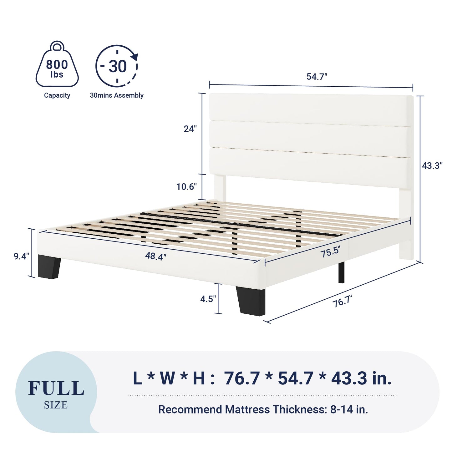 Allewie Queen Size Platform Bed Frame with Velvet Upholstered Headboard and Wooden Slats Support, Fully Upholstered Mattress Foundation/No Box Spring Needed/Easy Assembly, Black