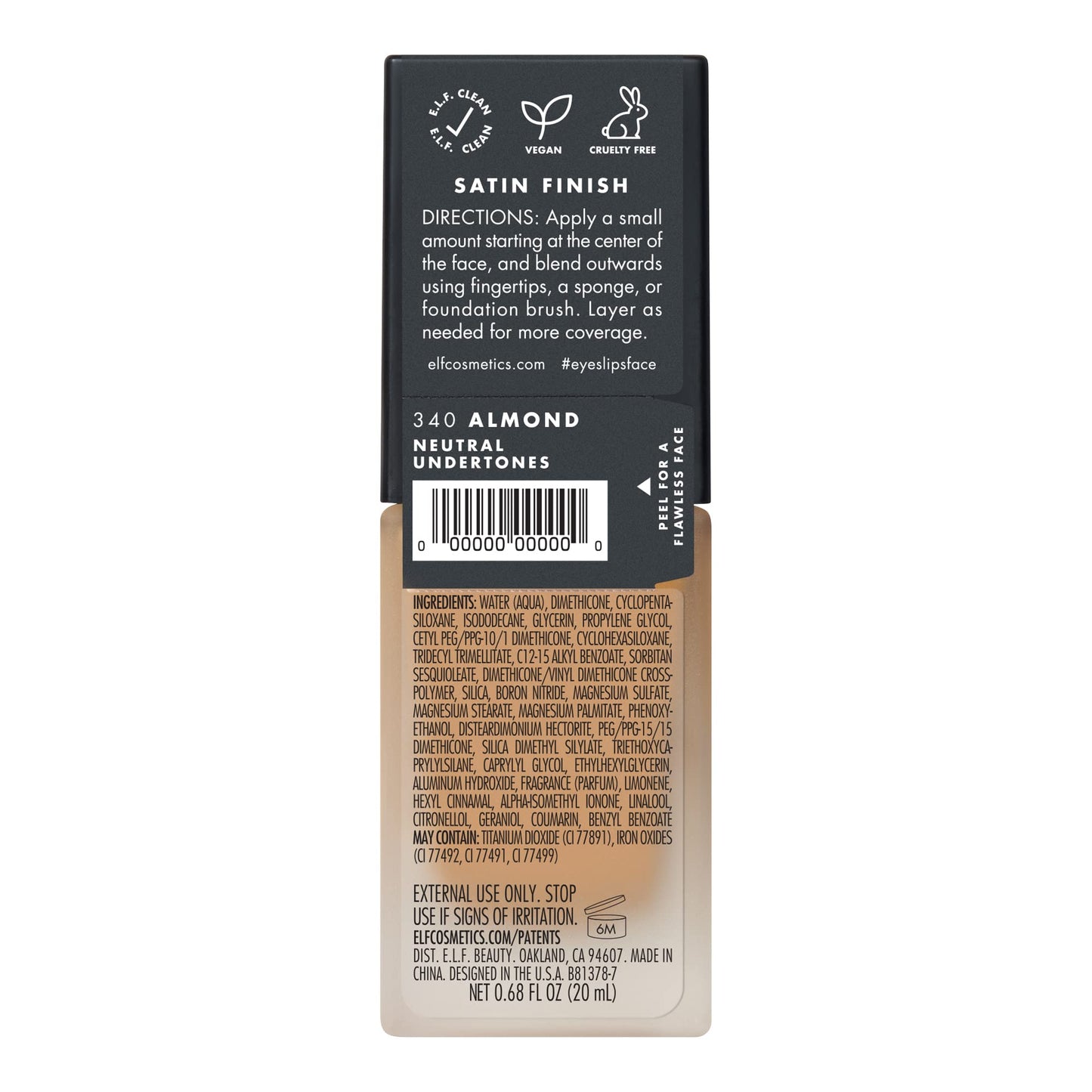 e.l.f. Flawless Finish Foundation, Improves Uneven Skin Tone, Lightweight, Medium Coverage & Semi-Matte, Vegan & Cruelty-Free, Beige 0.67 Fl Oz