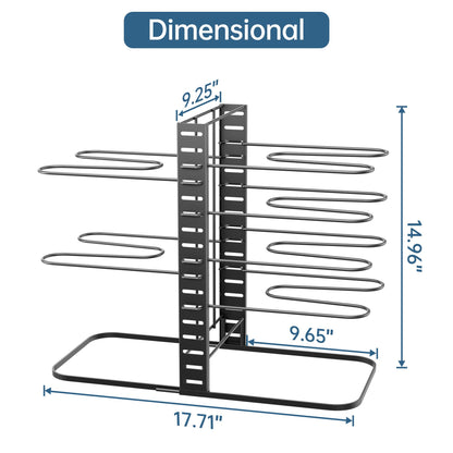 ORDORA Pots and Pans Organizer: Under Cabinet, Adjustable 8-Tier Pot Organizers inside Cabinet, Kitchen Organizers and Storage Fit 6-11 inch Lightweight Cookware