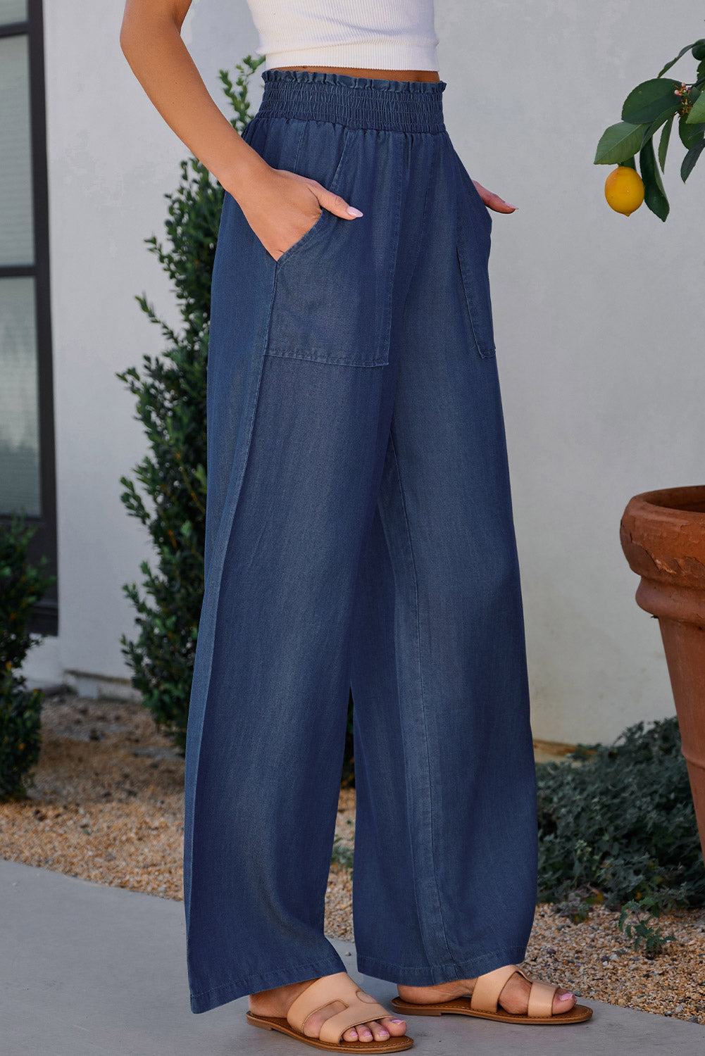 Wide Leg Pants with Pockets