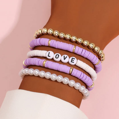 Colorful soft ceramic retro temperament pearl soft ceramic bracelet bracelet bracelet bracelet