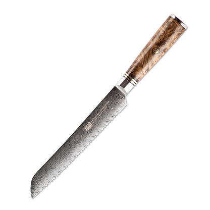 Damascus 8 Inch Bread Knife Exquisite And Practical Frozen Meat Knife Aus10 Fish Bone Toast Knife