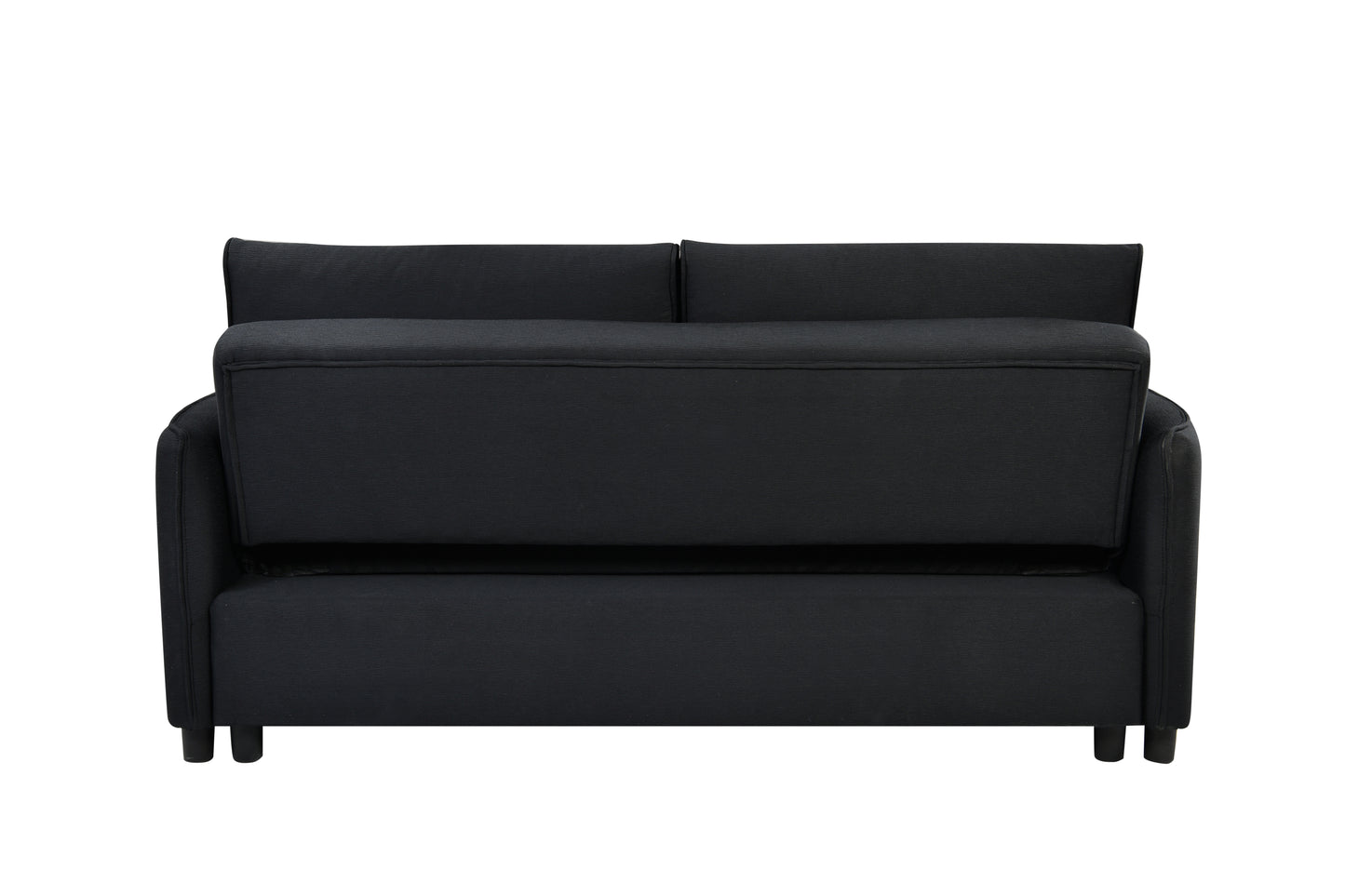 3 in 1 Convertible Sleeper Sofa Bed Modern Fabric Loveseat Futon Sofa Couch w/Pullout Bed Black