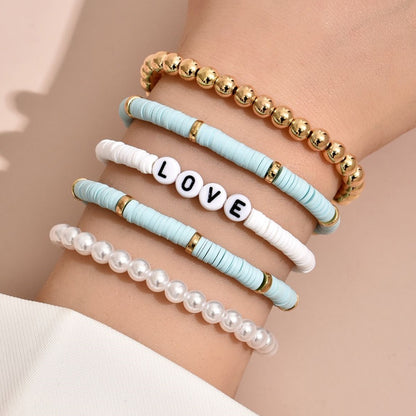 Colorful soft ceramic retro temperament pearl soft ceramic bracelet bracelet bracelet bracelet