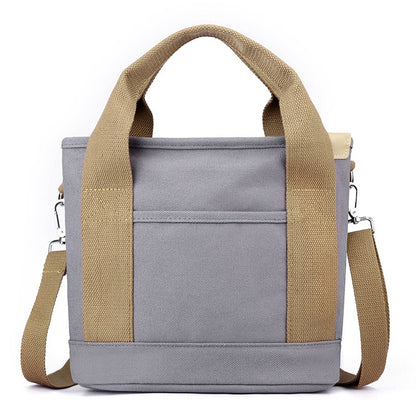 Canvas bag casual versatile shoulder bag ladies fashion commuter bag multi-function messenger bag trendy handbag