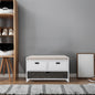 TREXM White Storage Bench with Removable Basket and 2 DrawersFully Assembled Shoe Bench with Removable Cushion