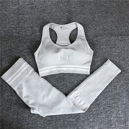 Seamless Yoga Set Sport Wear Women Gym Workout Fitness Clothing Female Sport Suit High Waist Legging Sports Bra Tracksuit