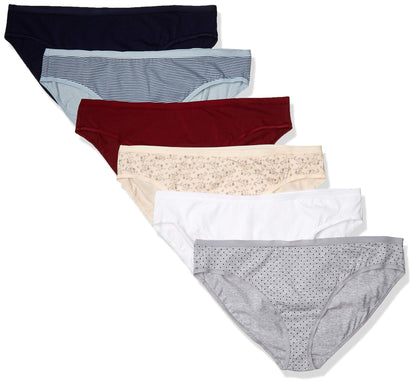 Amazon Essentials Women's Cotton Bikini Brief Underwear (Available in Plus Size), Multipacks