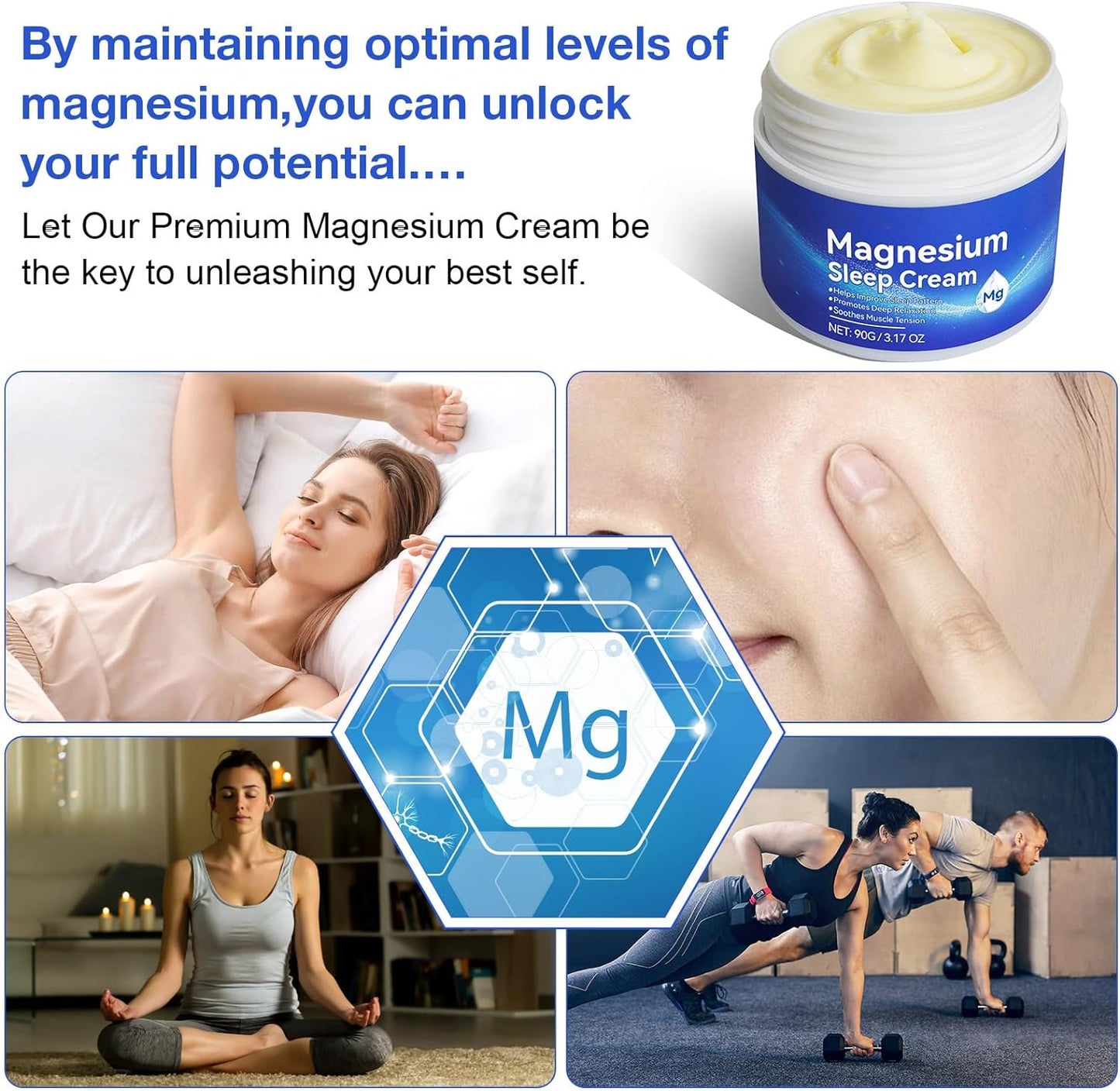 Magnesium Oil for Feet, Magnesium Lotion, Magnesium Cream, Topical Magnesium Chloride, High Concentration Genuine Zechstein Topical Magnesium Chloride