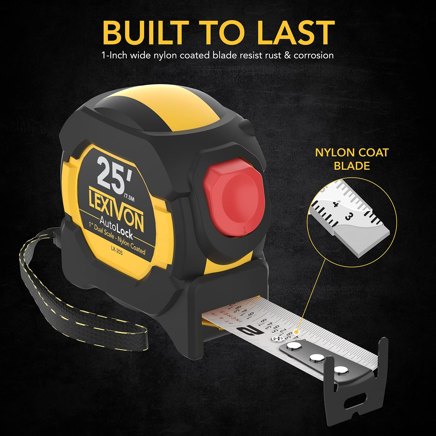 LEXIVON 2 in 1 Digital Laser Tape Measure | 130ft/40m Laser Distance Meter Display On Backlit LCD Screen with 16ft/5m AutoLock Measuring Tape | Ft/Inch/Fractions/M/mm(LX-201)