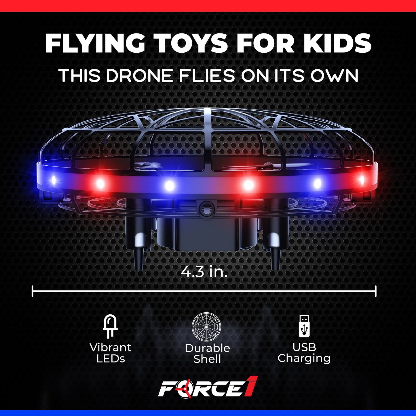 Force1 Scoot LED Hand Operated Drone for Kids or Adults - Hands Free Motion Sensor Mini Drone, Easy Indoor Small UFO Toy Flying Ball Drone Toy for Boys and Girls (Green/Blue)