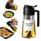 16oz Olive Oil Dispenser for Kitchen - 2 in 1 Olive Oil Dispenser and Oil Sprayer - Olive Oil Dispenser Bottle w/Stickers - Olive Oil Sprayer for Cooking Black (Light Blockage)