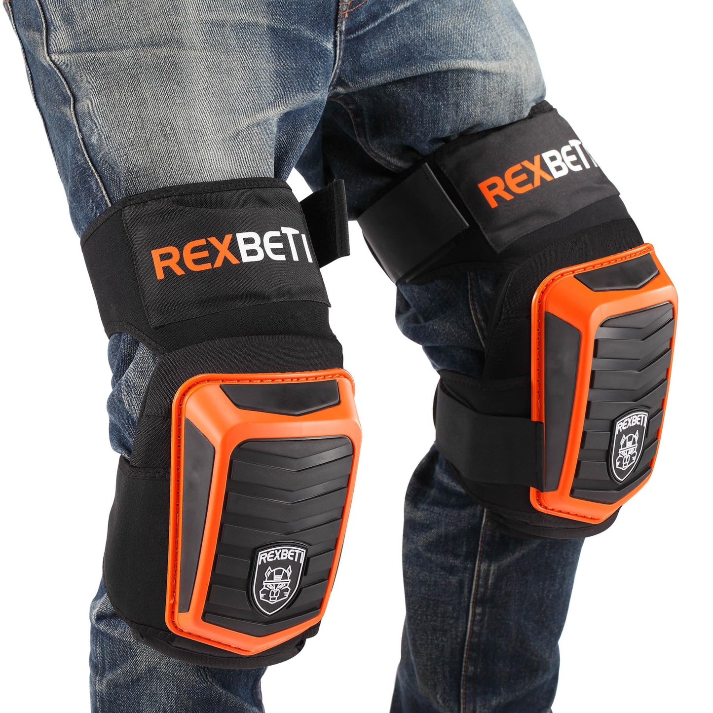 REXBETI Knee Pads for Work, Construction Gel Knee Pads Tools, Heavy Duty Comfortable Anti-slip Foam Knee Pads for Cleaning Flooring and Garden, Strong Stretchable Straps, 1 Pair