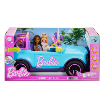 Hot Wheels Barbie RC SUV, Remote-Control Pink Vehicle That Fits 2 Barbie Dolls & Accessories, Includes Kid-Applied Stickers for Customization