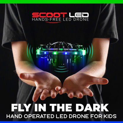 Force1 Scoot LED Hand Operated Drone for Kids or Adults - Hands Free Motion Sensor Mini Drone, Easy Indoor Small UFO Toy Flying Ball Drone Toy for Boys and Girls (Green/Blue)