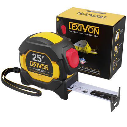 LEXIVON 2 in 1 Digital Laser Tape Measure | 130ft/40m Laser Distance Meter Display On Backlit LCD Screen with 16ft/5m AutoLock Measuring Tape | Ft/Inch/Fractions/M/mm(LX-201)