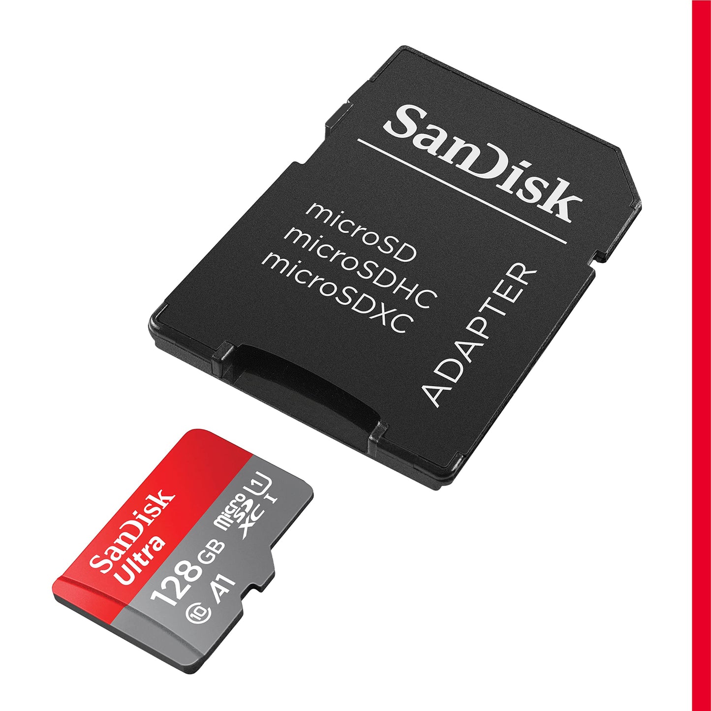 SanDisk 128GB Ultra microSDXC UHS-I Memory Card with Adapter - Up to 140MB/s, C10, U1, Full HD, A1, MicroSD Card - SDSQUAB-128G-GN6MA [New Version]