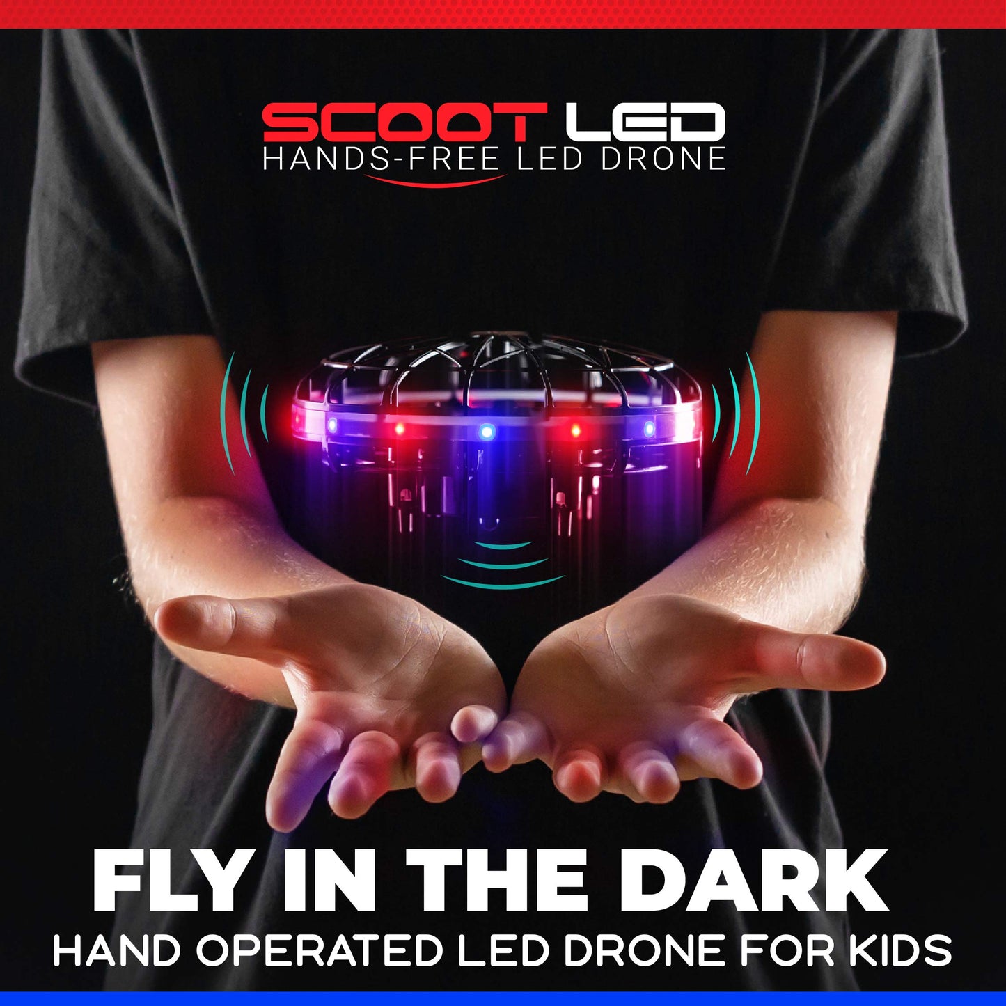 Force1 Scoot LED Hand Operated Drone for Kids or Adults - Hands Free Motion Sensor Mini Drone, Easy Indoor Small UFO Toy Flying Ball Drone Toy for Boys and Girls (Green/Blue)