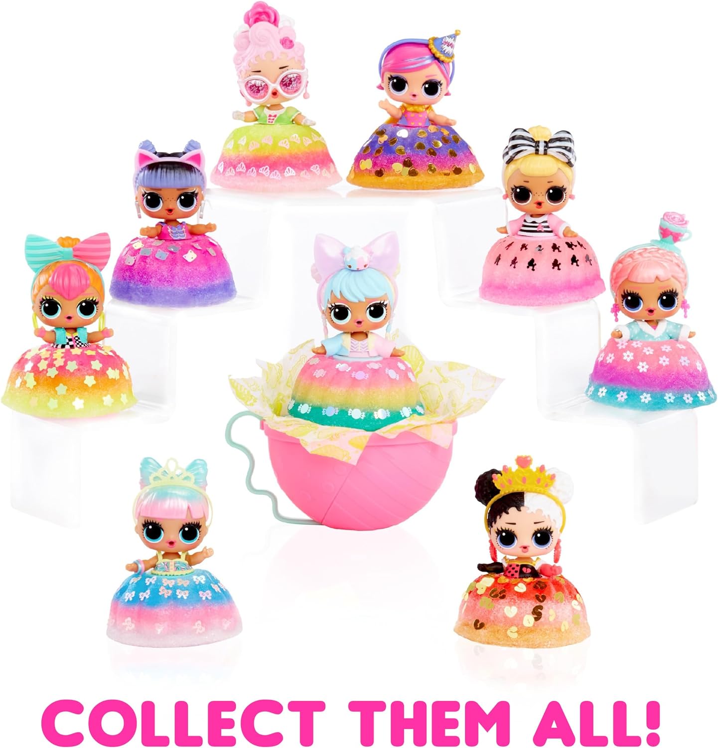 LOL Surprise Mix & Make Birthday Cake Tots with Collectible Doll, DIY Cake Dress, Cake Making and Decorating, Ingredients and Glitter Sprinkles, Cake Dress Doll- Great Gift for Girls Age 3+