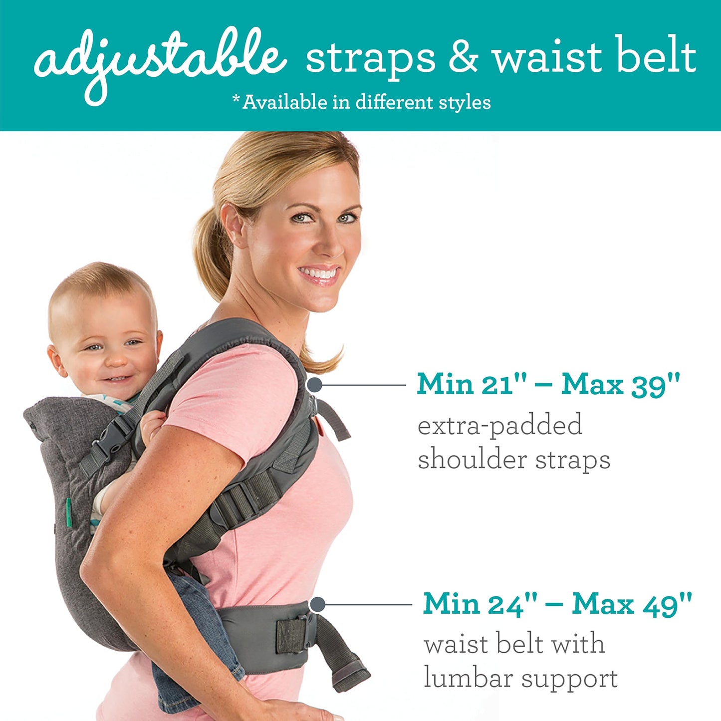 Infantino Flip Advanced 4-in-1 Carrier - Ergonomic, Convertible, face-in and face-Out Front and Back Carry for Newborns and Older Babies 8-32 lbs, Rainbow