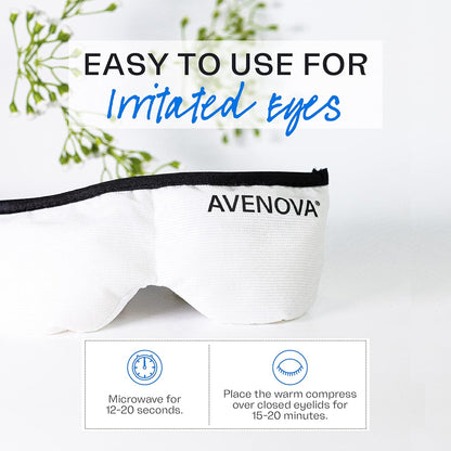 Avenova Moist Heating Eye Compress Mask – Reusable & Microwavable Eye Mask Provides Relief from Allergies, Sinuses, Headaches, Puffy and Irritated Eyes, Dry Eyes, Blepharitis, and Styes