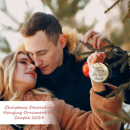 30th 2024 Wedding Anniversary Ornament - Christmas Ceramic Ornament Gift Anniversary for Couple, Parents, Friend Her Him - 30th Wedding Anniversary Present Holiday Decoration Hanging Ornament