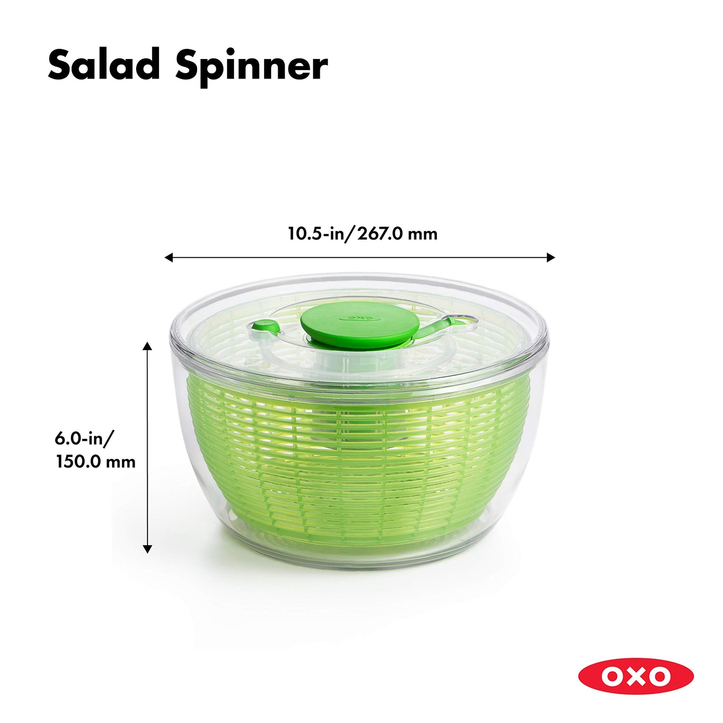 OXO Good Grips Large Salad Spinner - 6.22 Qt., White