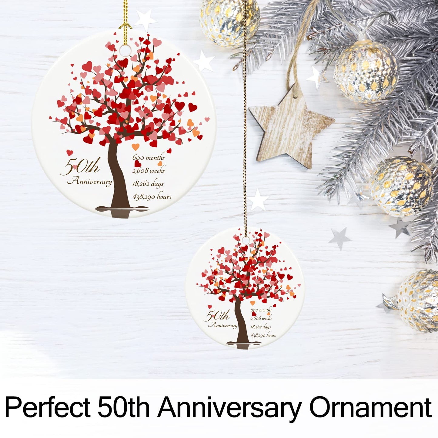 30th Anniversary Ornament, Gifts for 30th Wedding Anniversary, 30 Year Anniversary Valentines Gifts for Couples,Parents, 2.9" Ceramic 30 Year Anniversary Christmas Ornaments 2024