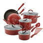 Rachael Ray - 16802 Rachael Ray Cucina Nonstick Cookware Pots and Pans Set, 12 Piece, Sea Salt Gray