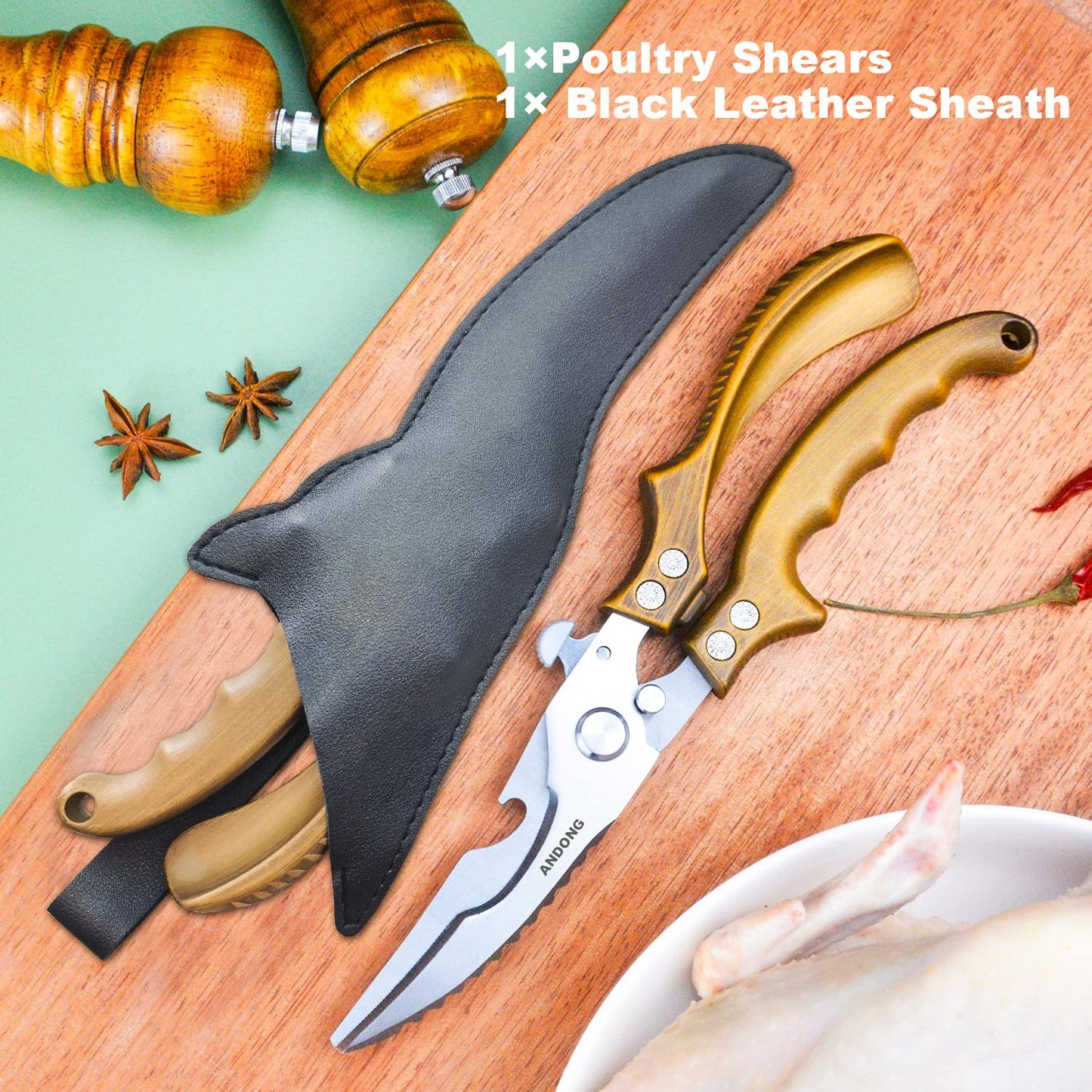 Upgrade Heavy Duty Stainless Steel Kitchen Scissors,Multipurpose Ultra Sharp Utility Scissors, Professional Poultry Shears for Bone, Chicken, Meat, Fish, Turkey,Vegetables,Barbecue Scissors.