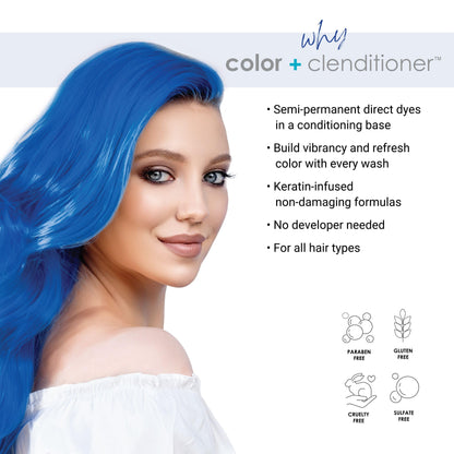 Keracolor Clenditioner Hair Dye (22 Colors) Semi Permanent Hair Color Depositing Conditioner, 12 Fl Oz