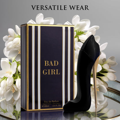 Bad Girl Eau De Parfum for Women - Top Notes of Bergamot & Lemon Blend with Almond & Coffee - Middle Notes of Vanilla, Cinnamon & Cacao - Perfume Suitable For Day & Night - Elegant 100ml Bottle