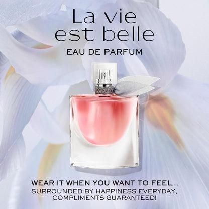 Lancôme La Vie Est Belle Eau de Parfum - Long Lasting Fragrance with Notes of Iris, Earthy Patchouli, Warm Vanilla & Spun Sugar - Floral & Sweet Women's Perfume