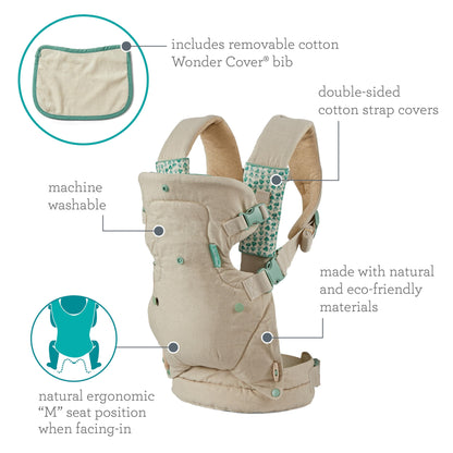 Infantino Flip Advanced 4-in-1 Carrier - Ergonomic, Convertible, face-in and face-Out Front and Back Carry for Newborns and Older Babies 8-32 lbs, Rainbow