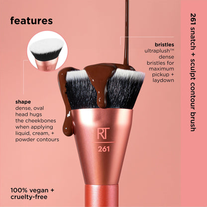 Real Techniques Glow Round Base Makeup Brush, For Liquid & Cream Makeup, Flat Top Foundation Brush For Buffing & Blending Up Coverage, Dense Synthetic Bristles, Vegan & Cruelty Free, 1 Count