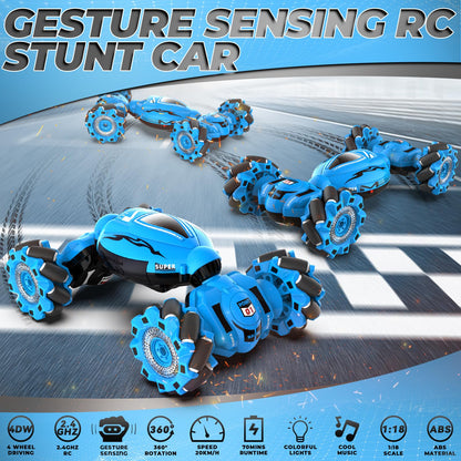 Dysaim Gesture RC Car Hand Controlled Stunt Car for 6-12 yr Boys Girls, 2.4GHz Remote Control Gesture Sensor Toy Cars Drift Twist Car with Light Music for Kids Birthday Xmas Gift